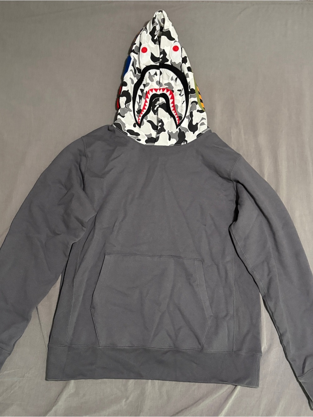A Bathing Ape BAPE ABC Camo Shark Hoodie Charcoal M